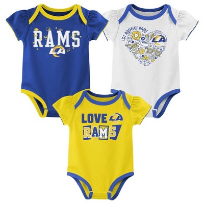 Image of NFL Los Angeles Rams Infant Girls' 3pk White Bodysuit - 3-6M