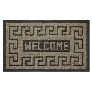 Kate Aurora Yorkville Welcome Ironwork Designed Coir Bristled Outdoor All Season Welcome Mat With Rubber Trim - 18"x30"