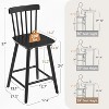 Arceso Wooden Bar Stools Set of 3 for Kitchen Island, Farmhouse 24 Inch Counter Height Stools Chairs with Spindle Back - 2 of 4