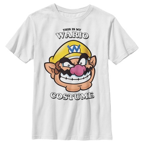 Boy's Nintendo This is my Wario Costume T-Shirt - White - X Large