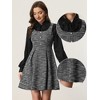 INSPIRE CHIC Women's Sleeveless Square Neck Plaid Fit and Flare Tweed Dresses - 2 of 4