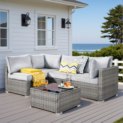 XIZZI Modular Outdoor Patio Furniture Set w/ Optional Coffee Table, Swivel Chair & Firepit - All-Weather, Waterproof & UV-Resistant