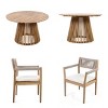 5 Piece Patio Dining Set Acacia Wood with Braided Chairs, Acacia Wood Patio Set with Cushions, Outdoor Round Table Patio Furniture Set-Koiai - 3 of 4