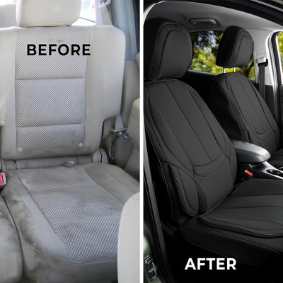 Universal Fit Black Leather Full Car Seat Covers Set