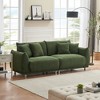 Black86.6 inch Modular Teddy Fleece Cloud 3 Seater Sofa Deep Seat Upholstered WITH/Metal Legs with 4 Pillows for Home Apartment,Living Room - 4 of 4