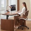 Bestier Bentwood Ergonomic Armless Home Office Desk Chair, Comfy Table Chair with Lumbar Support, PU Leather Height Adjustable Task Chair with Wheels - 2 of 4