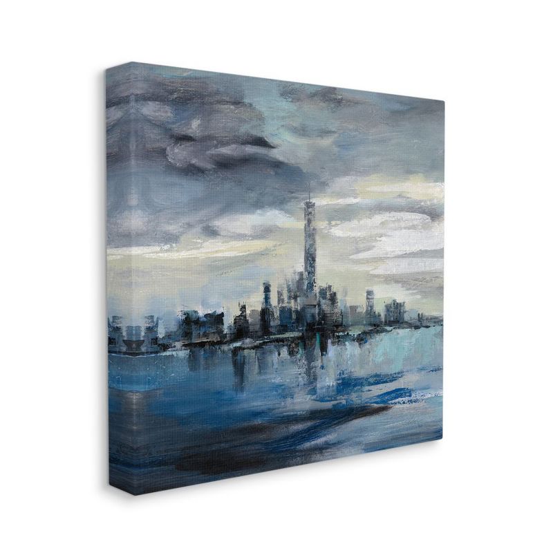 Stupell Industries Storm Cloud City Scape Building Skyline Blue Grey Painting, 1 of 6