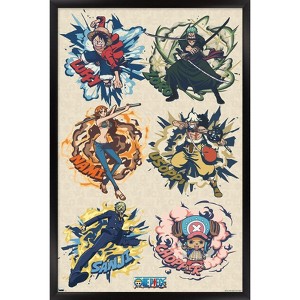 Trends International One Piece: Fishman Island - Badges Grid Framed Wall Poster Prints - 1 of 4