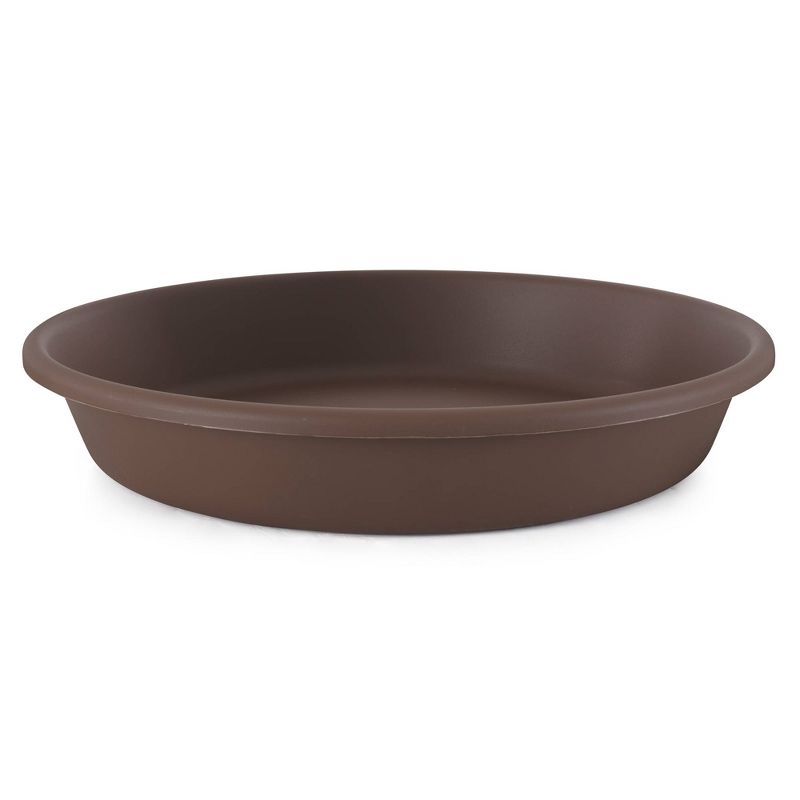 The HC Companies Classic Plastic 21 Inch Round Plant Flower Pot Planter Deep Saucer Drip Tray, Fits 21 Inch Pot, Chocolate Brown (12 Pack), 2 of 7
