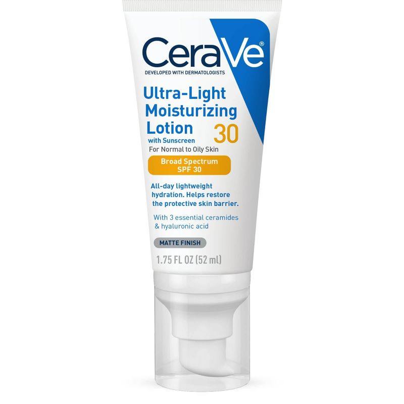 CeraVe Ultra-Light Face Lotion Moisturizer with Sunscreen - SPF 30 &#8211; 1.7oz, 1 of 22