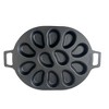 Bayou Classic 7413 Cast Iron 12 Shellfish Shaped Oyster Grill and Serve Kitchen Cooking Pan for Shucked or Half-Shell Seafood, Black - 2 of 4