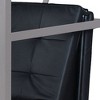 Royal Hampton Metal Futon with Faux Leather Upholstered Tufted Details and Casters, Black - 3 of 4