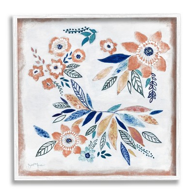 Stupell Industries Floral Blossom Patterned Boho Framed Giclee