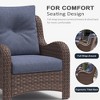 LayinSun Outdoor Patio Furniture Set, Brown Rattan Wicker Sectional Swivel Rocker Chairs Sets with Ottomans, Swivel Glider Chair - 4 of 4