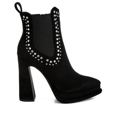 Dalton Studs Embellished High Ankle Boots