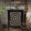 COZAYH Farmhouse 2 Drawer Bedroom Nightstand w/ Embossed Flower Motif, Set of 2 - 2 of 4