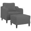 vidaXL Dark Gray Sofa Chair and Footstool Set – 100% Polyester Fabric Lounger – Lounge, Bedroom, Living Room Seating – Modern Design - Easy Assembly - 2 of 4