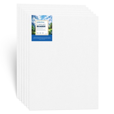 HANSILK Canvases for Painting, Canvas Panels 12x16 inch, Pack of 6, 100% Cotton Acid-Free, Art Boards for Oil & Acrylic Painting