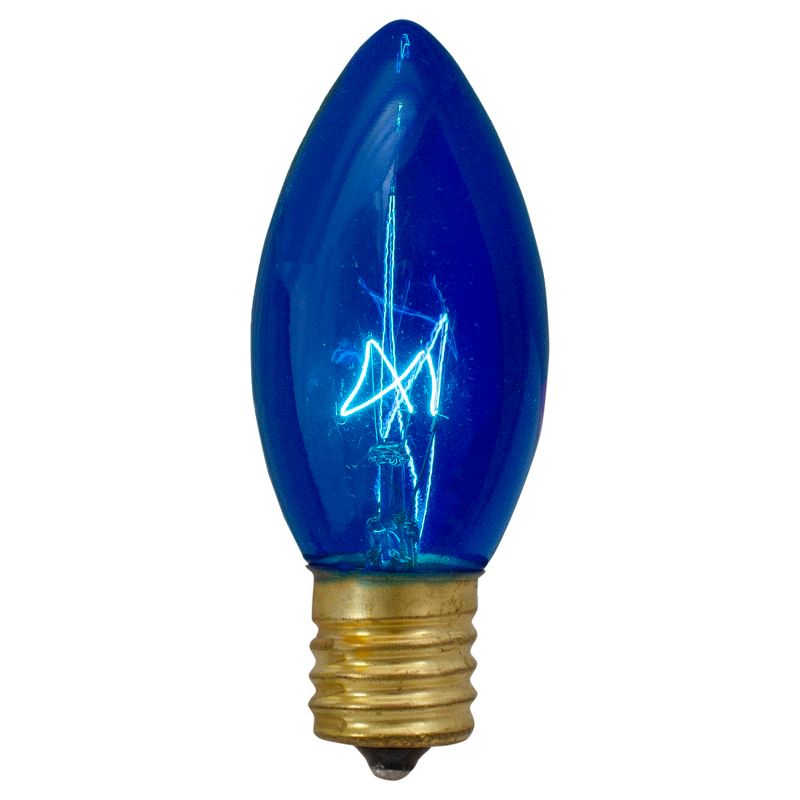 Northlight Pack of 4 Blue C9 Transparent Christmas Replacement Bulbs, 1 of 4