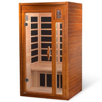 Dynamic Saunas Barcelona 2-Person Low EMF FAR Infrared Sauna with Red Light Therapy & Bluetooth Speakers | Personal Indoor Spa for Home & Gym