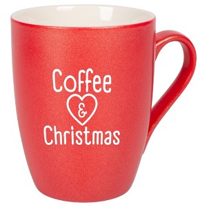 Elanze Designs Coffee & Christmas Crimson Red 10 ounce New Bone China Coffee Cup Mug - 1 of 4