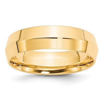 Black Bow Jewelry 6mm 14K White or Yellow Gold Knife Edge Comfort Fit Band