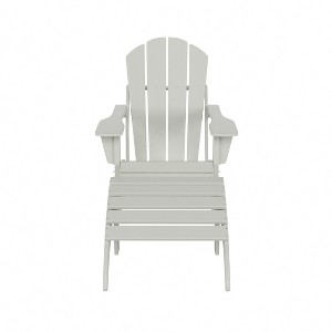 WestinTrends Malibu HDPE Outdoor Patio Folding Poly Adirondack Chair with Ottoman (2-Piece Set) - 1 of 4