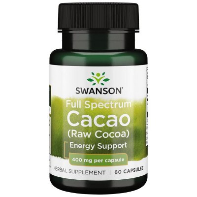 Swanson Herbal Supplements Full Spectrum Cacao (Raw Cocoa) 400 mg 60 Caps .