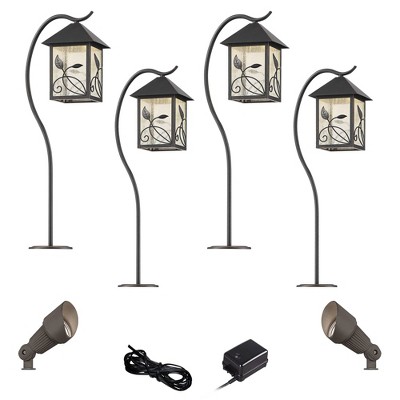 John Timberland French Garden Bronze 8-Piece LED Path and Spot Light Set