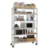 Angel Sar 6-Tier Wire Shelving Unit, Heavy-Duty Adjustable Metal Storage Rack with Wheels, 48x18x72 Inch Commercial Grade Shelf for Kitchen, Silver - 2 of 4