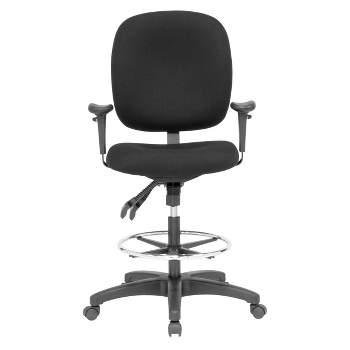 Winslow Drafting Chair with Adjustable Height, Arm and Tilt Adjustment, Foot Ring and Extra Padding Black - studio designs