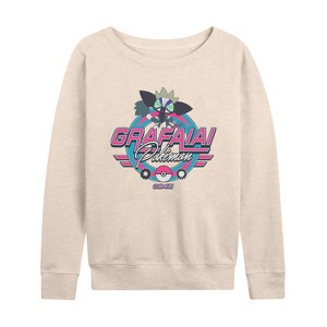 Women's - Pokémon - Grafaiai Racing Lightweight French Terry Wide Neck Long Sleeve Graphic Shirt - 1 of 4