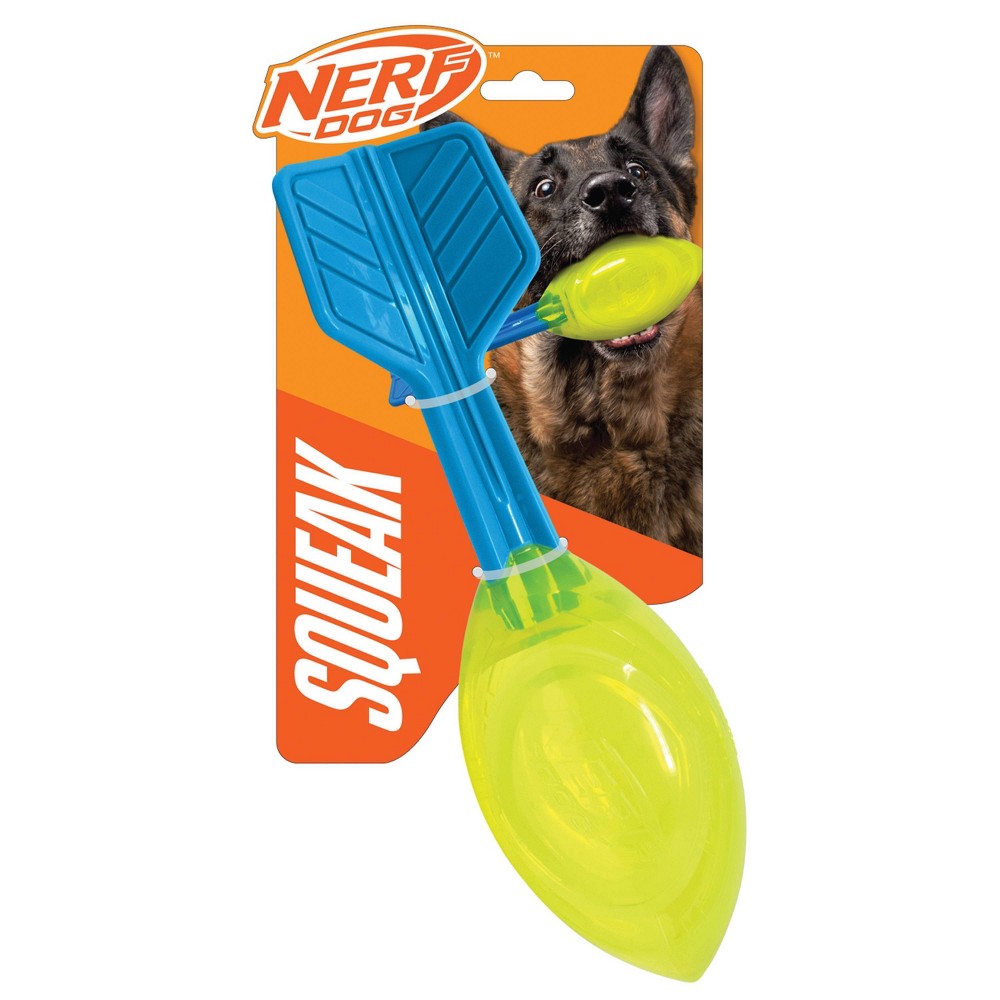 NERF 12 TPR Squeak Vortex Interactive Dog Toy - Green/Blue