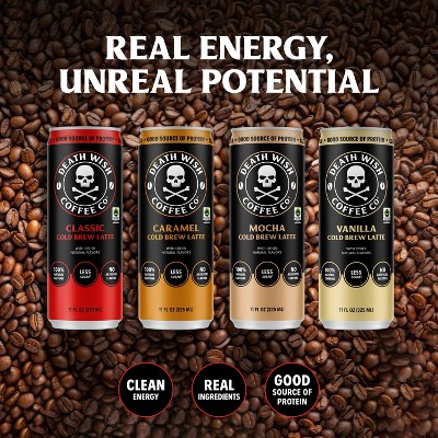 Death Wish Coffee Co Caramel Cold Brew Latte - 11 fl oz