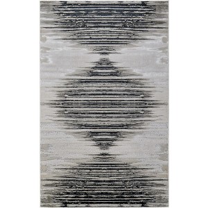 Black Silver And Taupe Geometric Area Rug - 1 of 4
