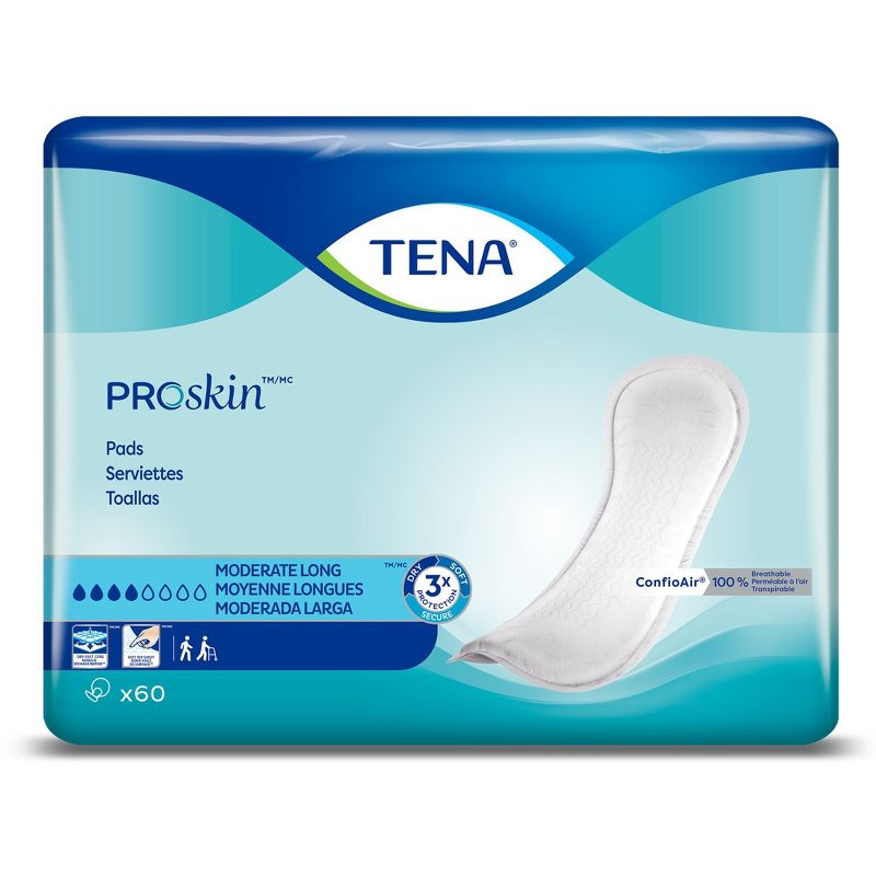 TENA ProSkin Day Bladder Control Pad Moderate Absorbency, 1 of 3