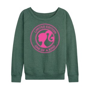 Women's - Barbie - Limited Edition One Of A Kind Lightweight French Terry Wide Neck Long Sleeve Shirt - 1 of 4