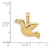 Black Bow Jewelry 14k Yellow Gold Polished Peace Dove Pendant - 4 of 4