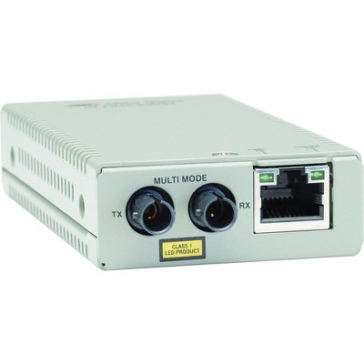  Allied Telesis Transceiver/Media Converter - 1 x Network (RJ-45) - 1 x ST Ports - Ethernet, Fast Ethernet - 10/100Base-TX, 100Base-FX - Desktop 