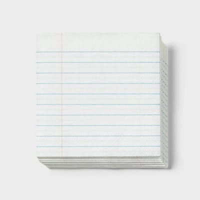30ct School Notebook Paper Lunch Napkin - Spritz™