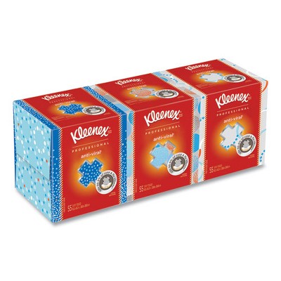 Kleenex Boutique Anti-Viral Tissue, 3-Ply, White, Pop-Up Box, 60/Box, 3 Boxes/Pack