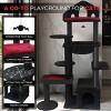 TopComfy Pet Tower Gothic Cat Tree Spooky Design Multi Level Scratching Posts Hammock Cave Interactive Toy for Cats, Black, 31.5"*15.7"*58" - 3 of 4