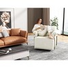 Lyngins Modern Upholstered Single Sofa Swivel Chair with Gold Metal Legs,Square Accent Armchair for Bedroom,Office - 4 of 4