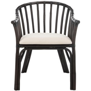 Gino Arm Chair - SEA4017A - Dark Brown/White - Safavieh - 1 of 4