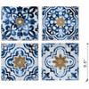 Gulches Set of 4  Abstract Blue, White, and Gold Wall Decor Accents, 9.5x9.5" - 4 of 4
