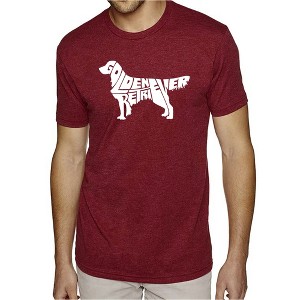 LA Pop Art Men's Premium Blend Word Art T-shirt - Golden Retreiver - 1 of 4