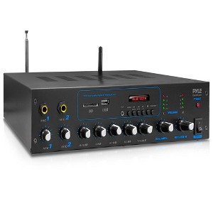 PYLE Audio Powered Amplifier & Bluetooth Receiver Stereo System, FM Radio, Microphone Inputs, MP3/USB/SD/AUX Playback, 600 Watt PT506BT - 1 of 1