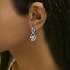 Haus of Brilliance Silver Round-Cut Diamond Accent Tilted Square and Infinity Drop Earrings - 3 of 4