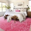 Washable Area Rug - Stain Resistant Semicircular Floral Print Carpet with Non-Slip Backing for Living Room Bedroom Dining Room Office - 4 of 4