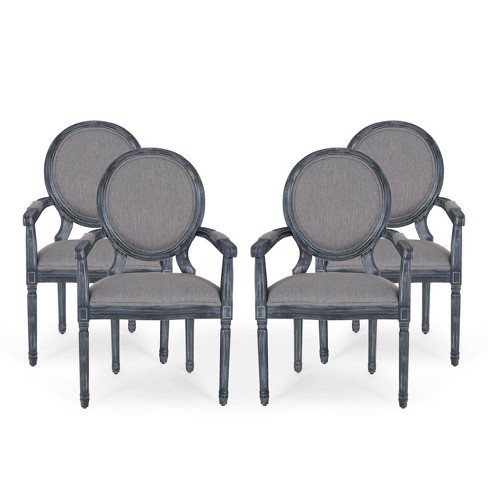 Set Of 4 Maria French Country Wood And Cane Upholstered Dining Chairs -  Christopher Knight Home : Target